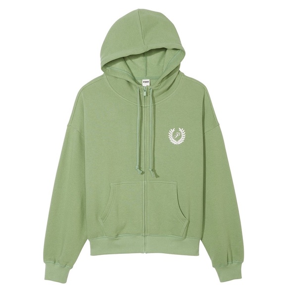 Victoria’s Secret PINK Ivy Fleece Campus Full-Zip Hoodie & High-Waist Leggings - Picture 2 of 8